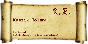 Kaszik Roland névjegykártya