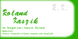 roland kaszik business card